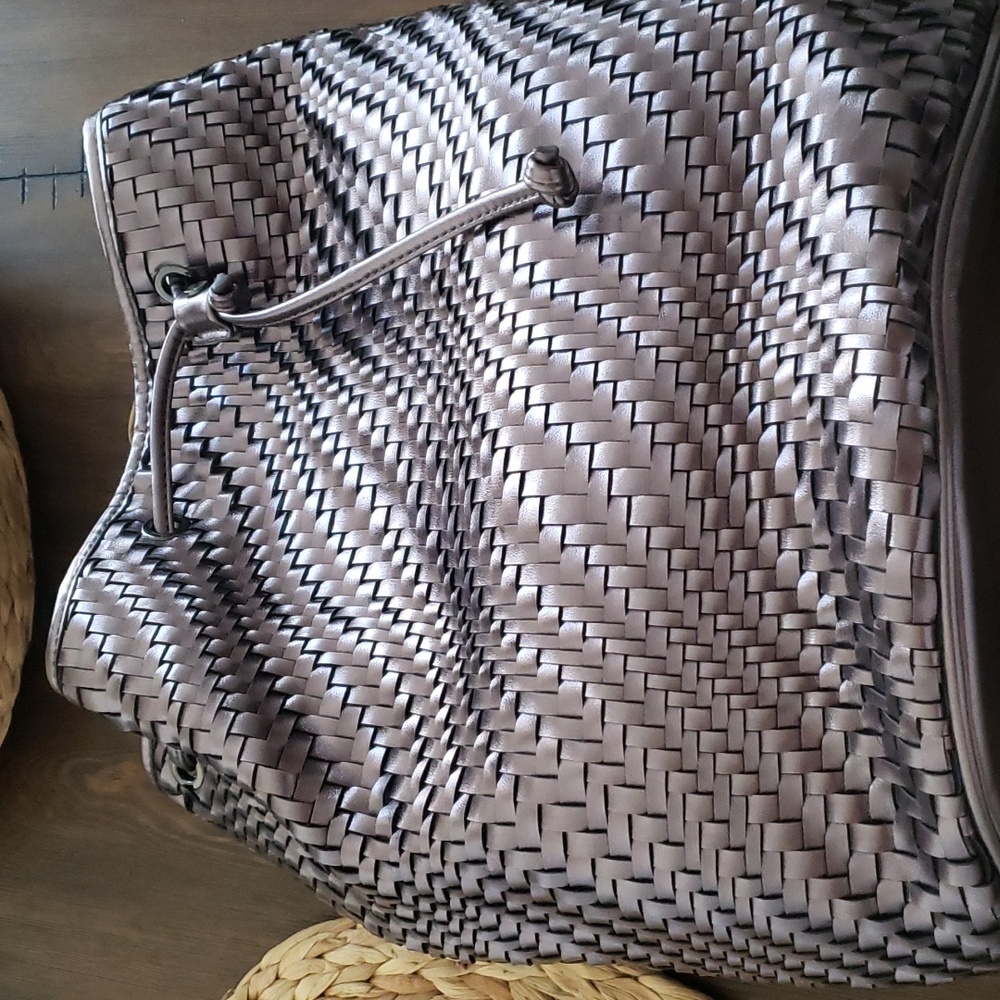 Deux Lux Silver Metallic Book Bag